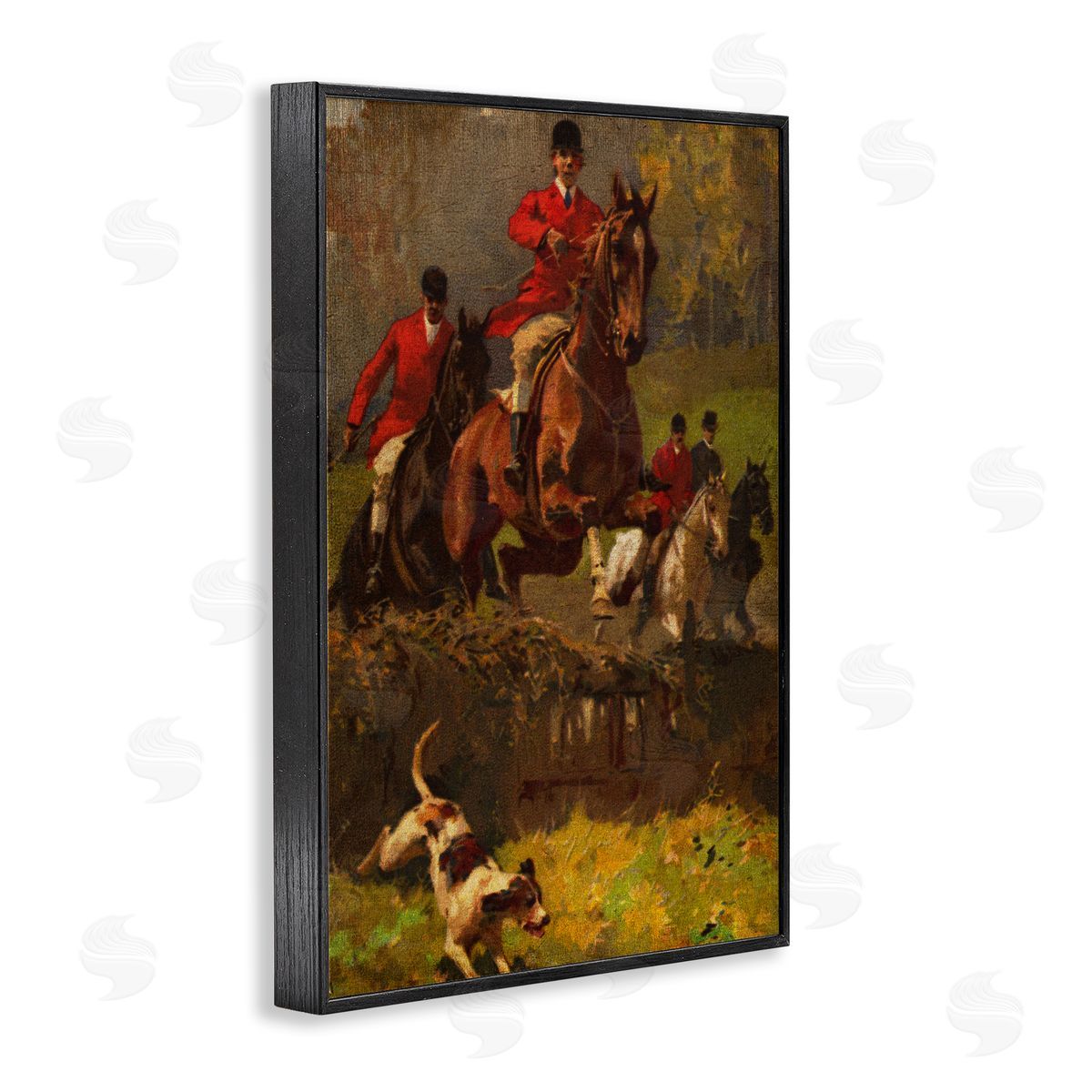 Classic Hunting Dog Scene Black Frame Print Wall Art, Home Decor by Tina Higgins Designs, Inc.