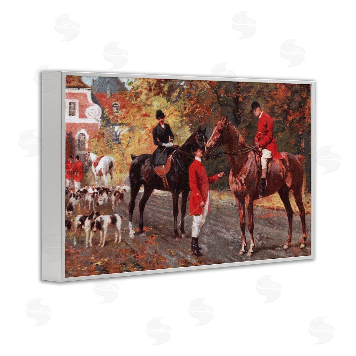 Vintage Horses & Jockeys White Frame Print Wall Art, Home Decor by Tina Higgins Designs, Inc.