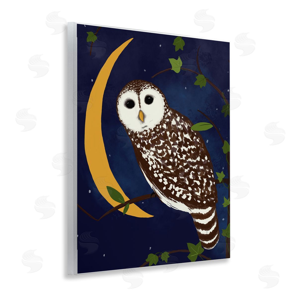 Owl & Moon Forest Wood Plaque Wall Art, Home Decor by Michelle Ingari Designs