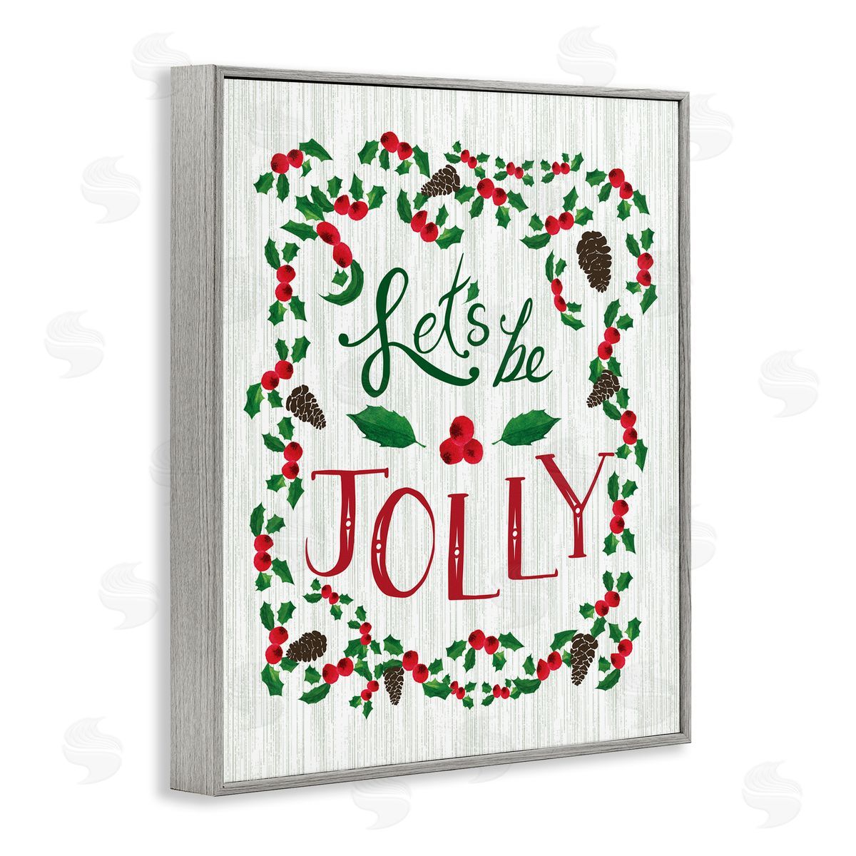 Festive Let's Be Jolly Grey Frame Print Wall Art, Home Decor by Michelle Ingari Designs