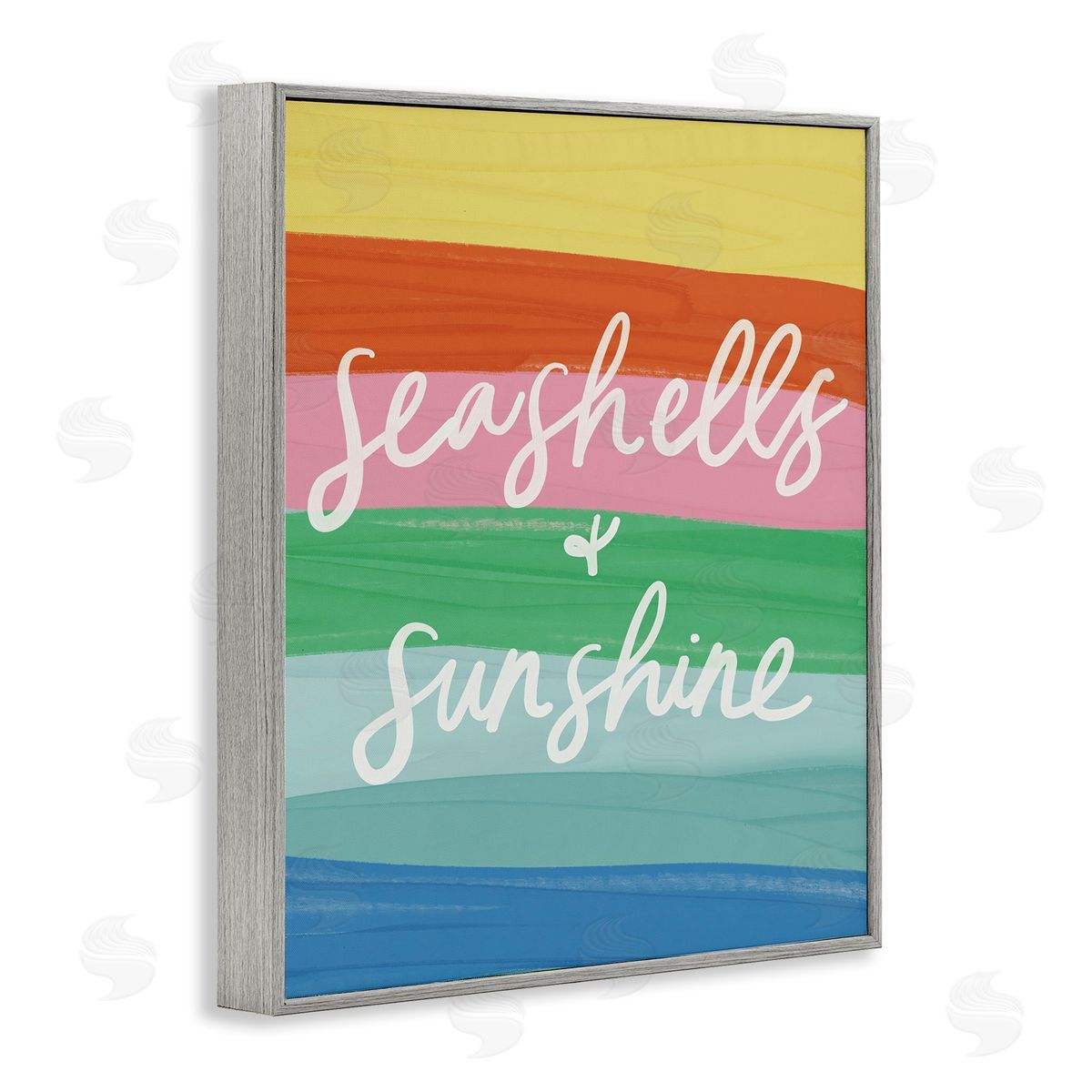Seashells & Sunshine on Rainbow Grey Frame Print Wall Art, Home Decor by Amanda Houston