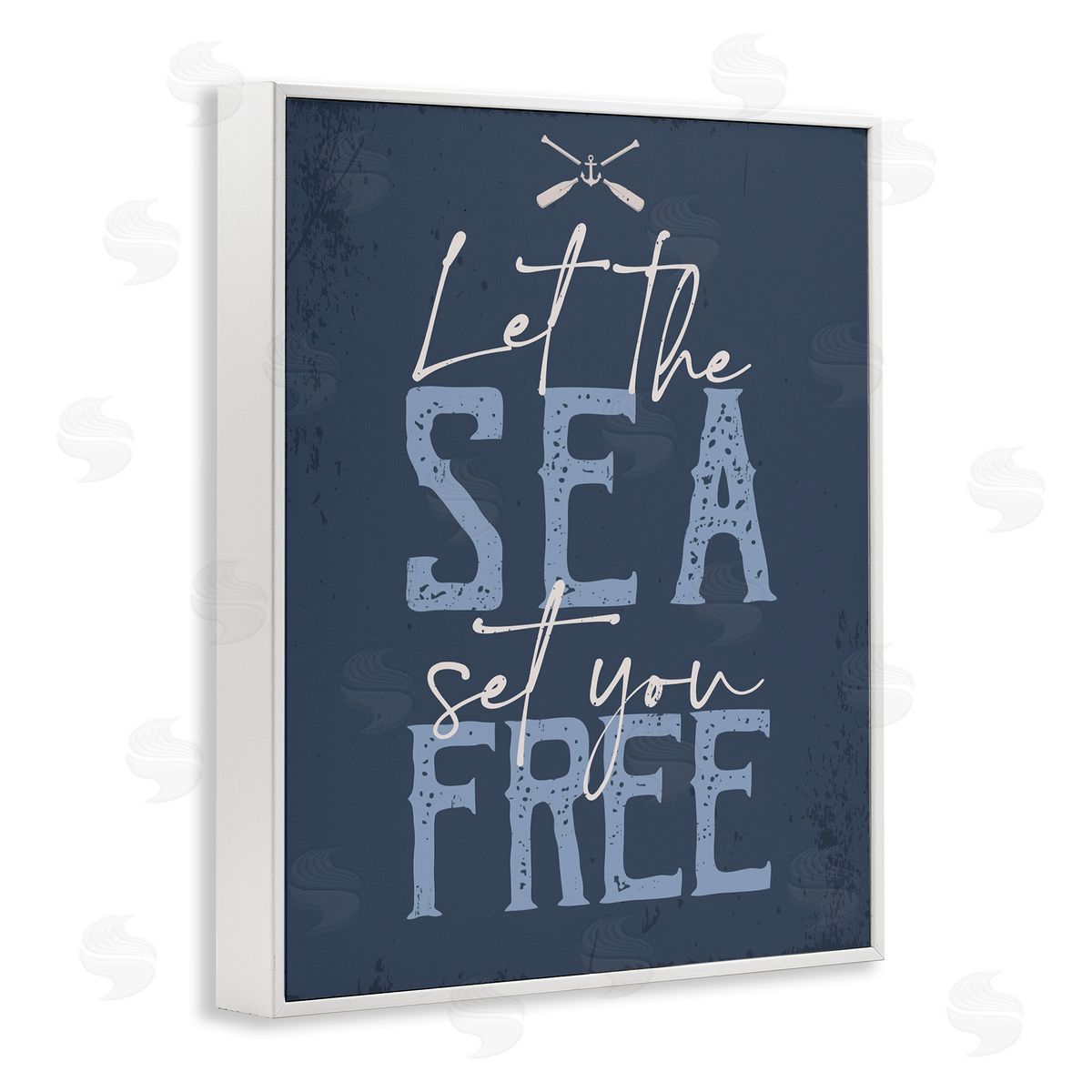 Sea Set You Free White Frame Print Wall Art, Home Decor by Angela Nickeas