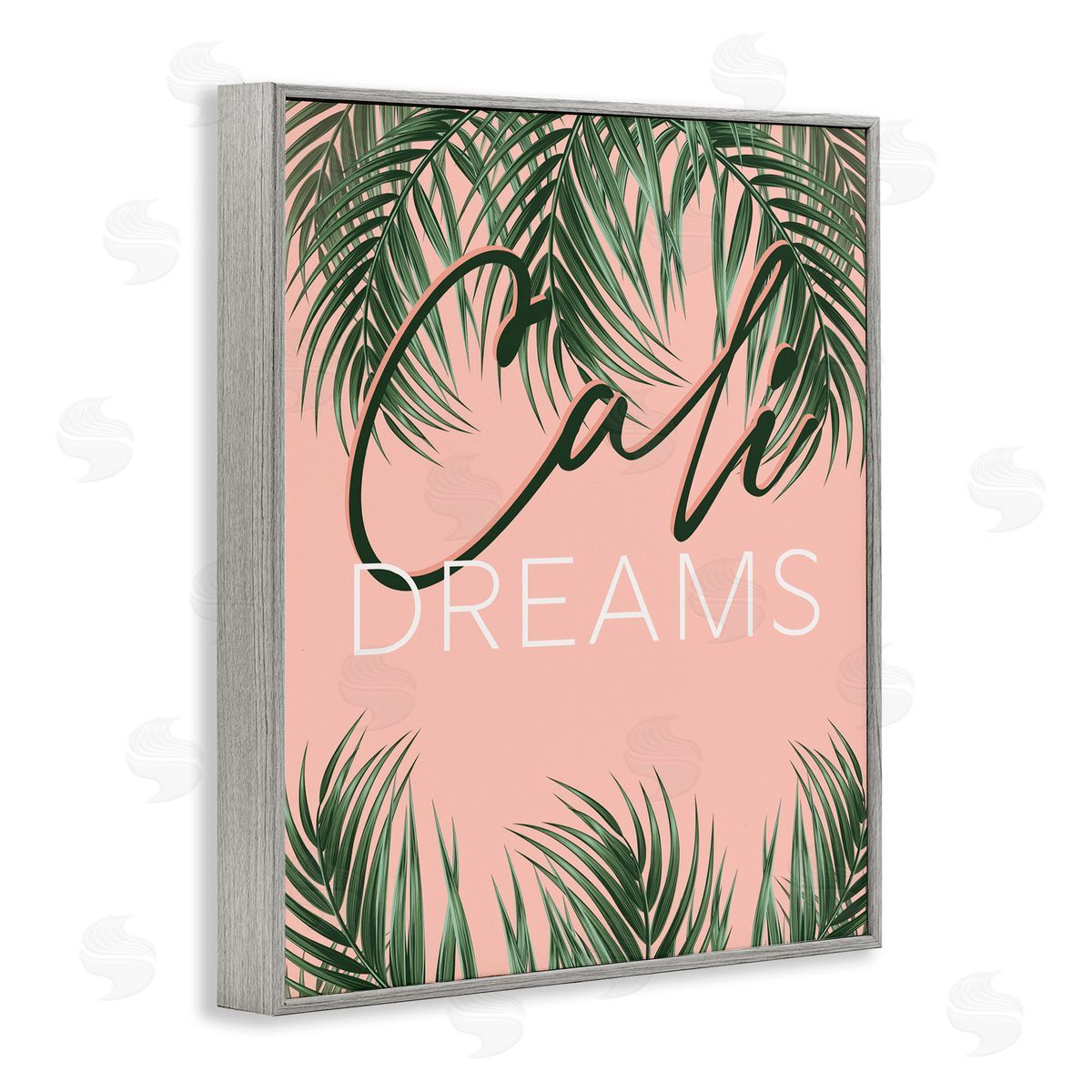 Cali Dreams on Palms Grey Frame Print Wall Art, Home Decor by Angela Nickeas