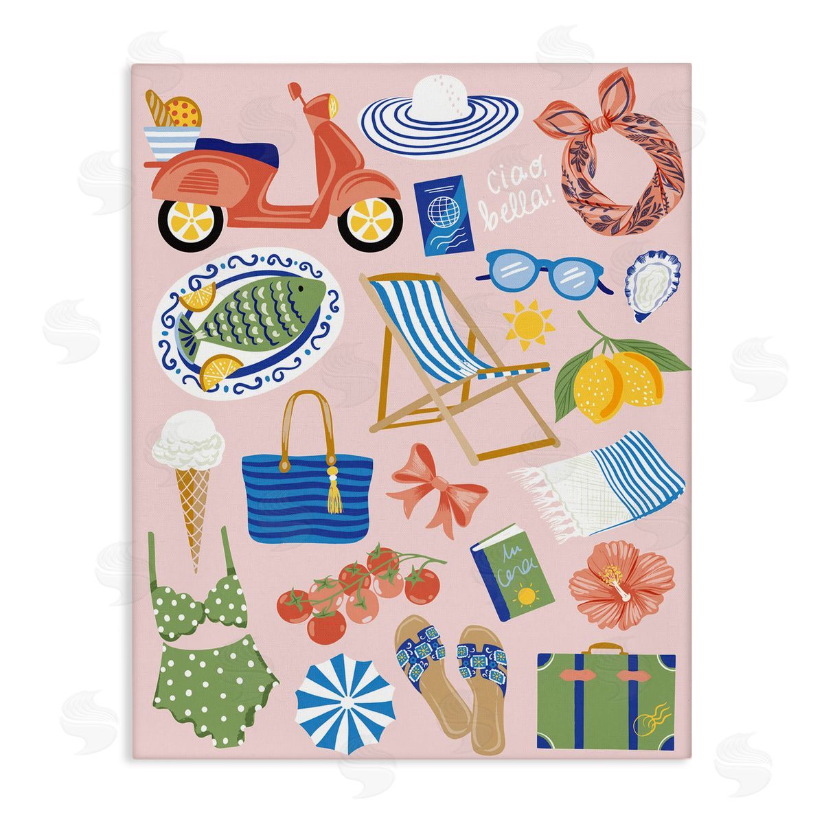 Mediterranean Coast Necessities Canvas Wall Art, Home Decor by Arrolynn Weiderhold