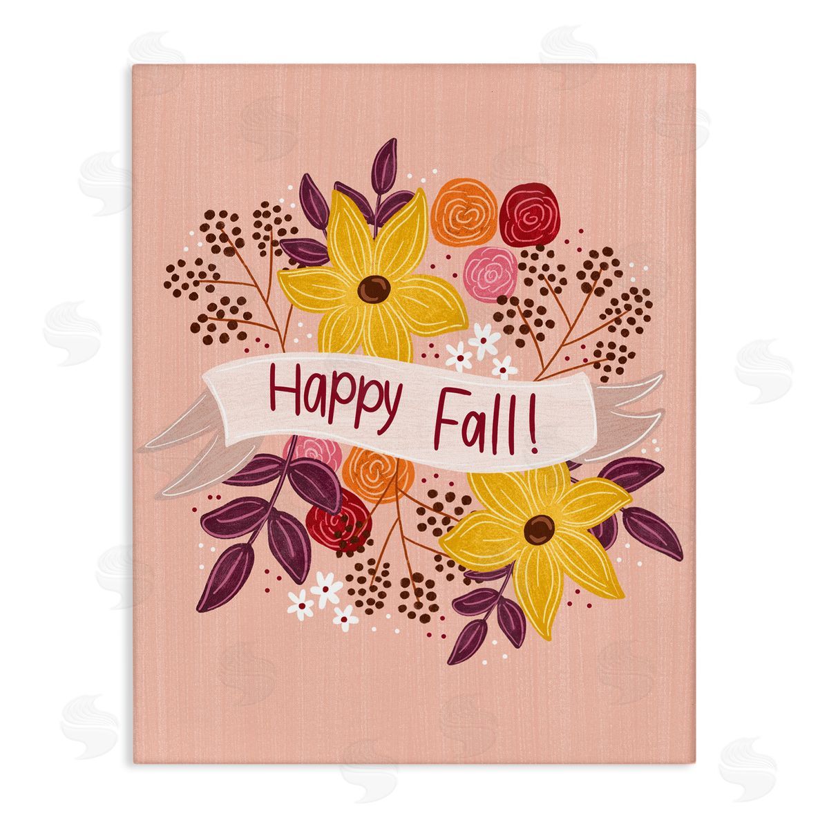 Celebrate Floral Fall Canvas Wall Art, Home Decor by Emily Cromwell