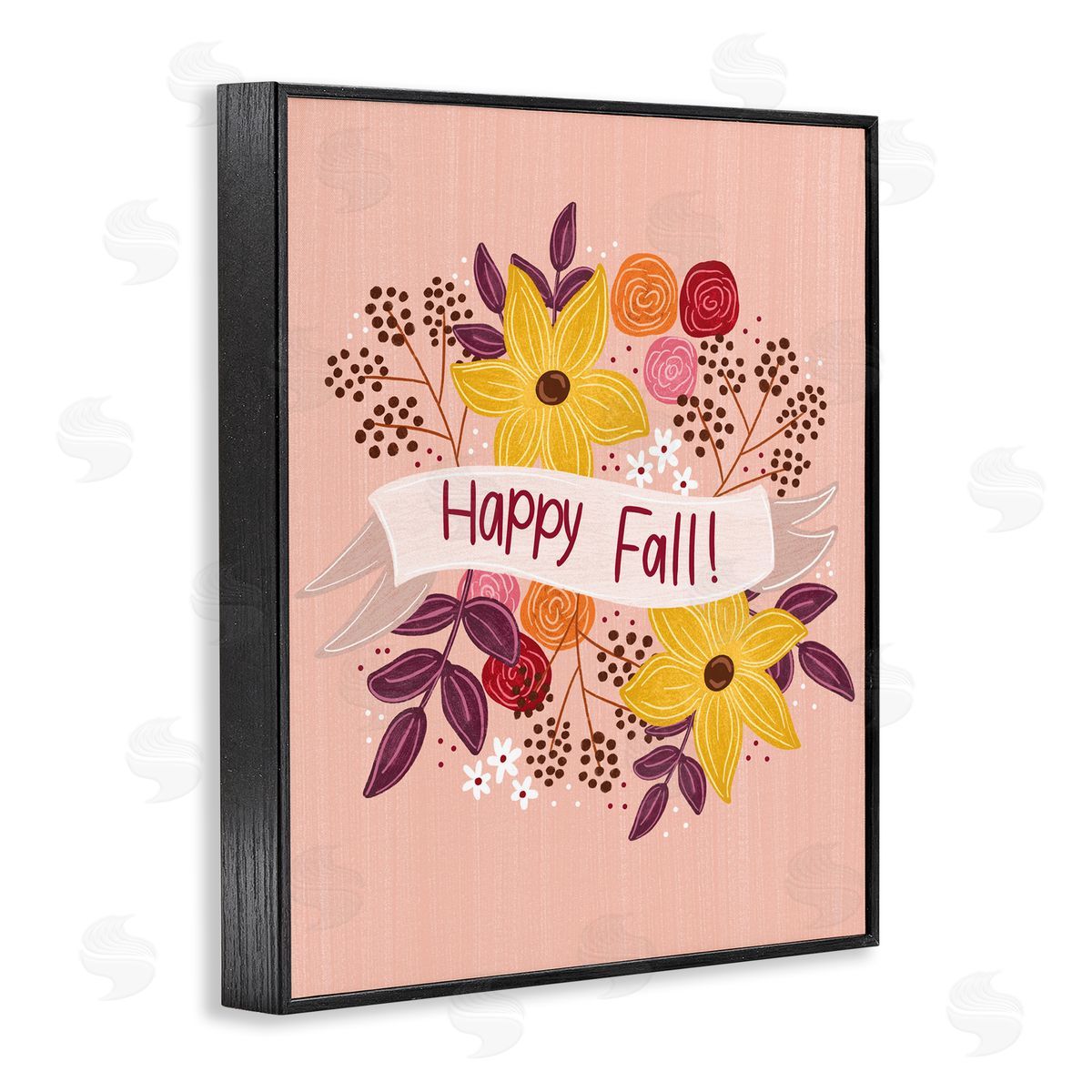 Celebrate Floral Fall Black Frame Print Wall Art, Home Decor by Emily Cromwell