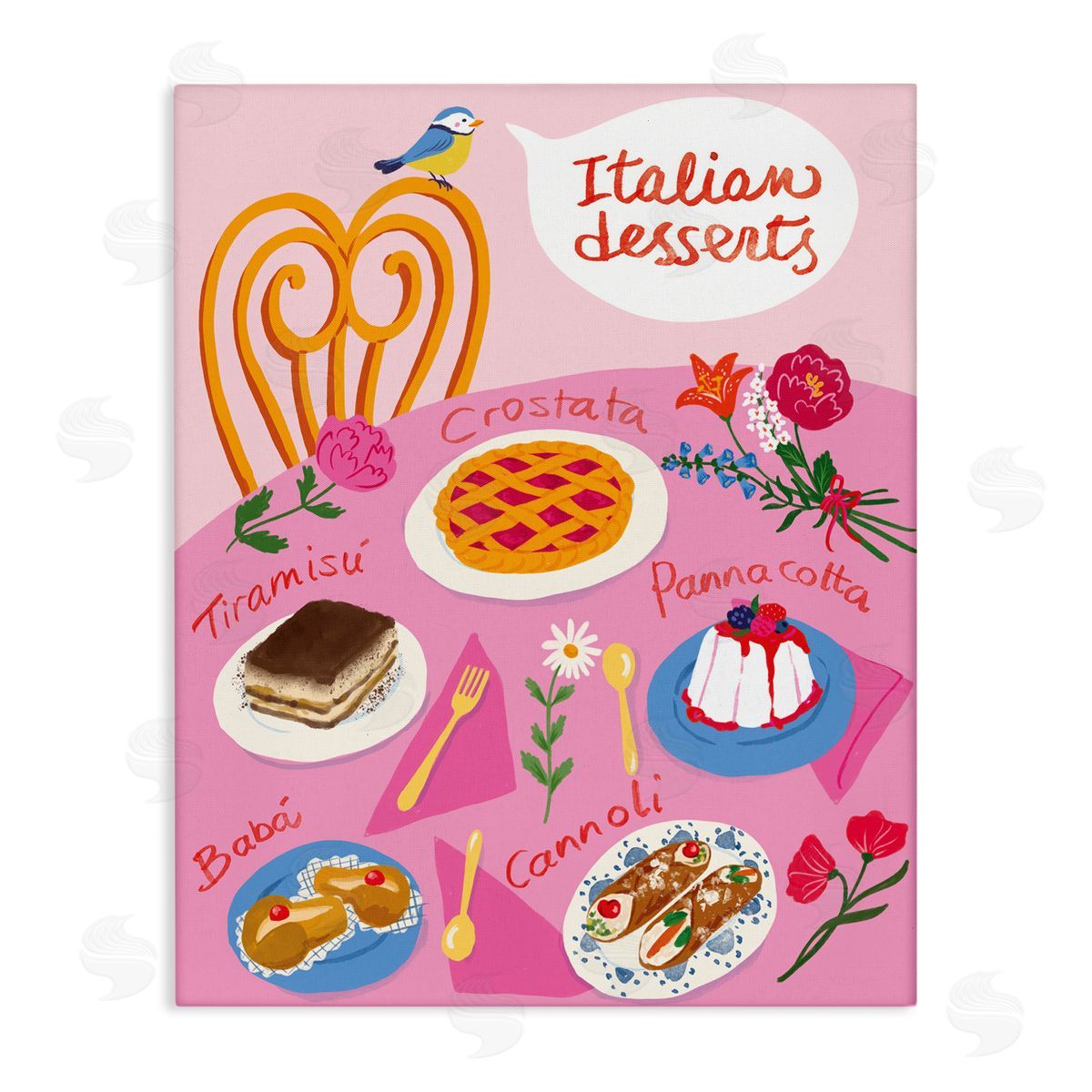 stupell industries Be Ni La | Italian Desserts Table Wall Art