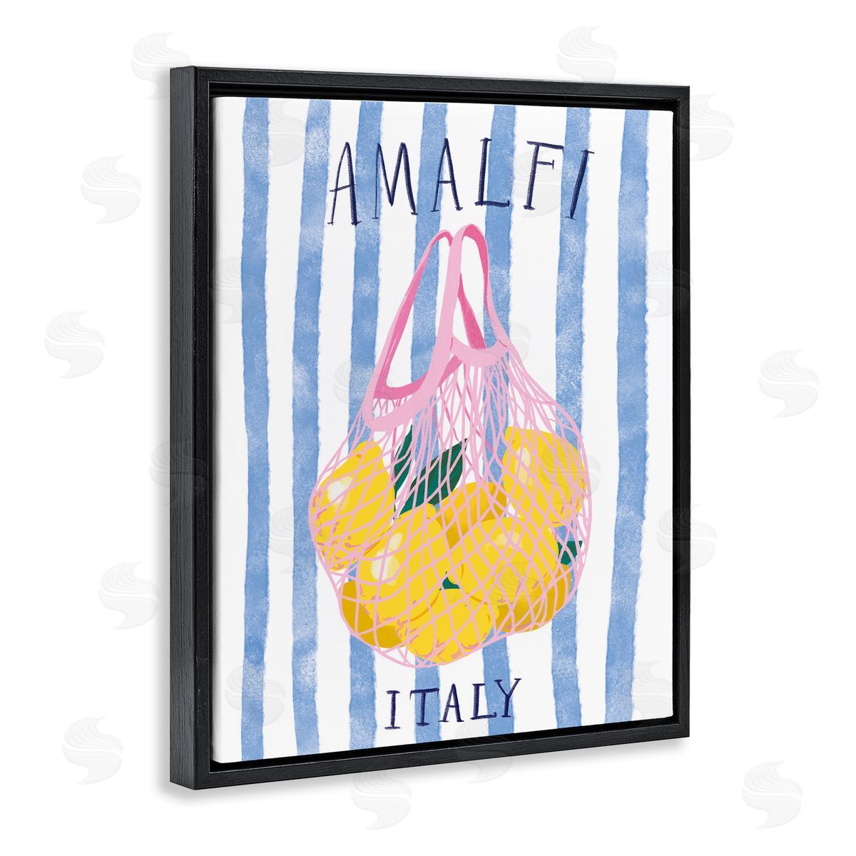 Amalfi Italy Lemons Black Floating Frame Canvas Wall Art, Home Decor by Be Ni La