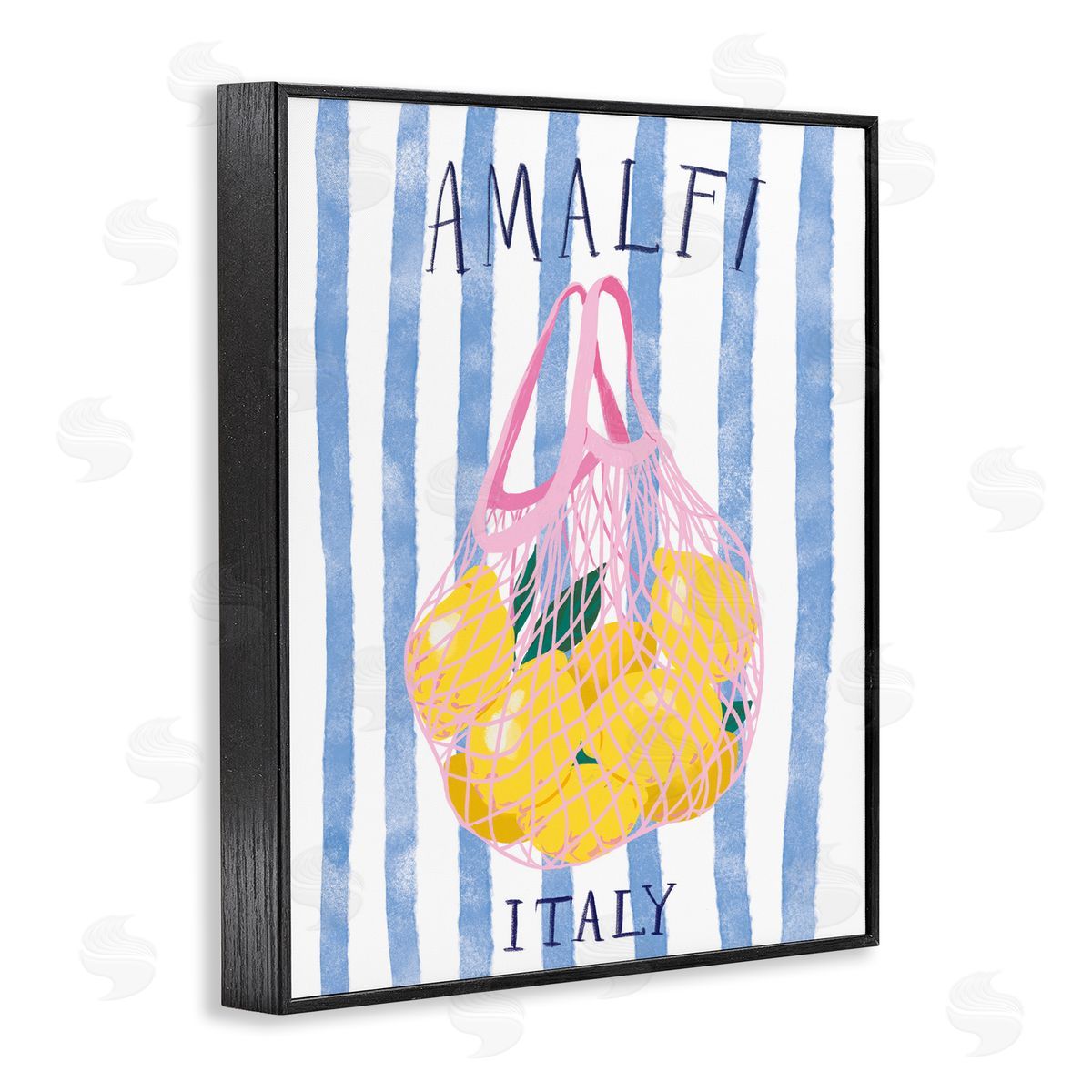 Amalfi Italy Lemons Black Frame Print Wall Art, Home Decor by Be Ni La
