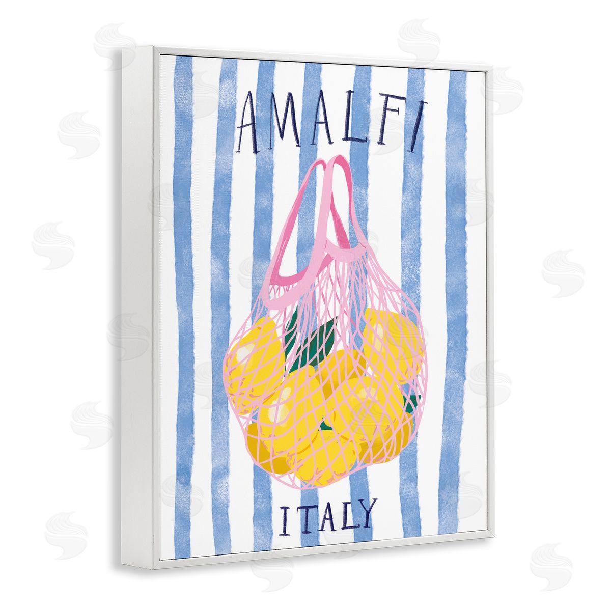 Amalfi Italy Lemons White Frame Print Wall Art, Home Decor by Be Ni La