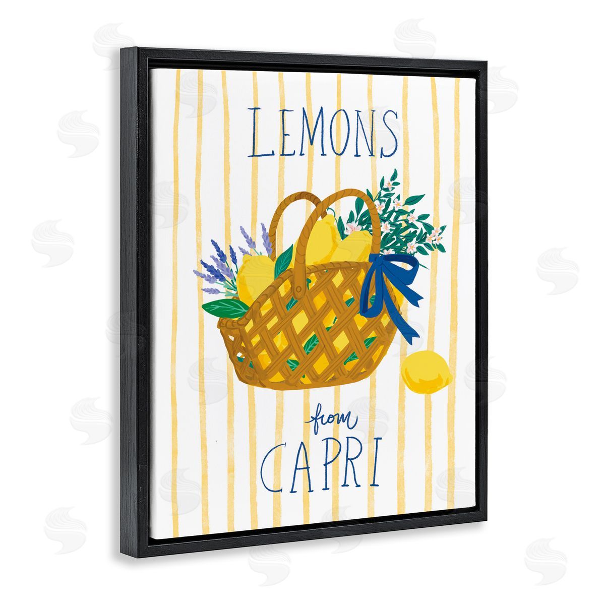 Lemon Basket from Capri Black Floating Frame Canvas Wall Art, Home Decor by Be Ni La