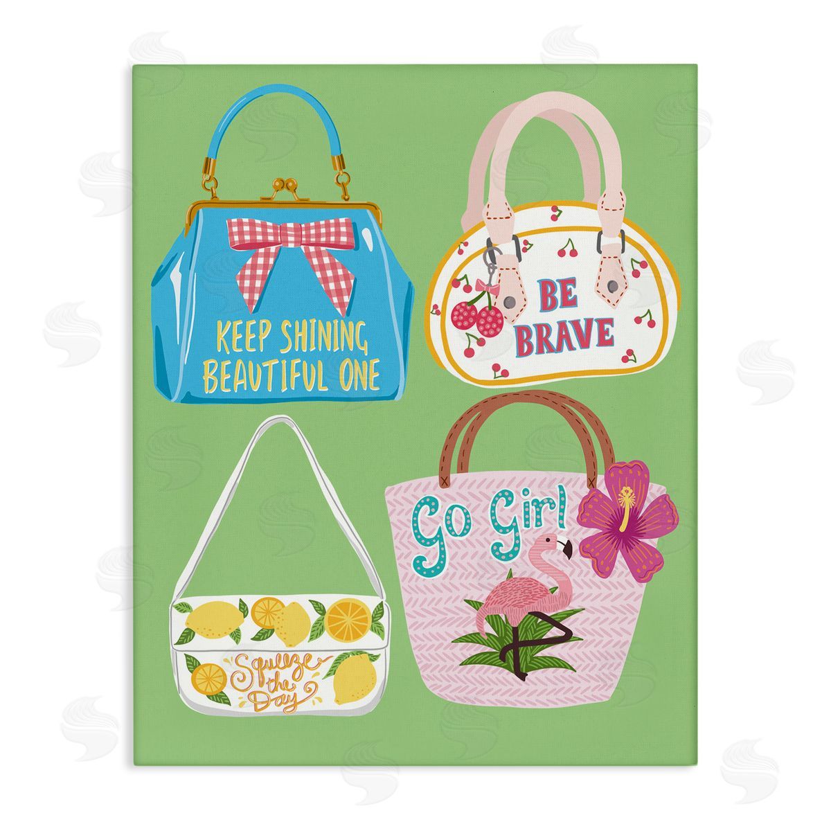 Girl Vibes Handbags Canvas Wall Art, Home Decor by Jo Reid