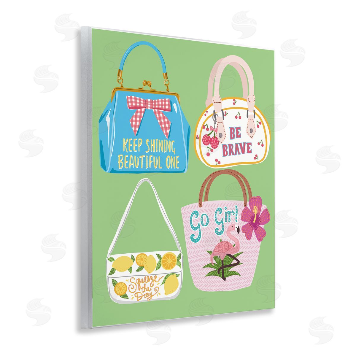 Girl Vibes Handbags Wood Plaque Wall Art, Home Decor by Jo Reid