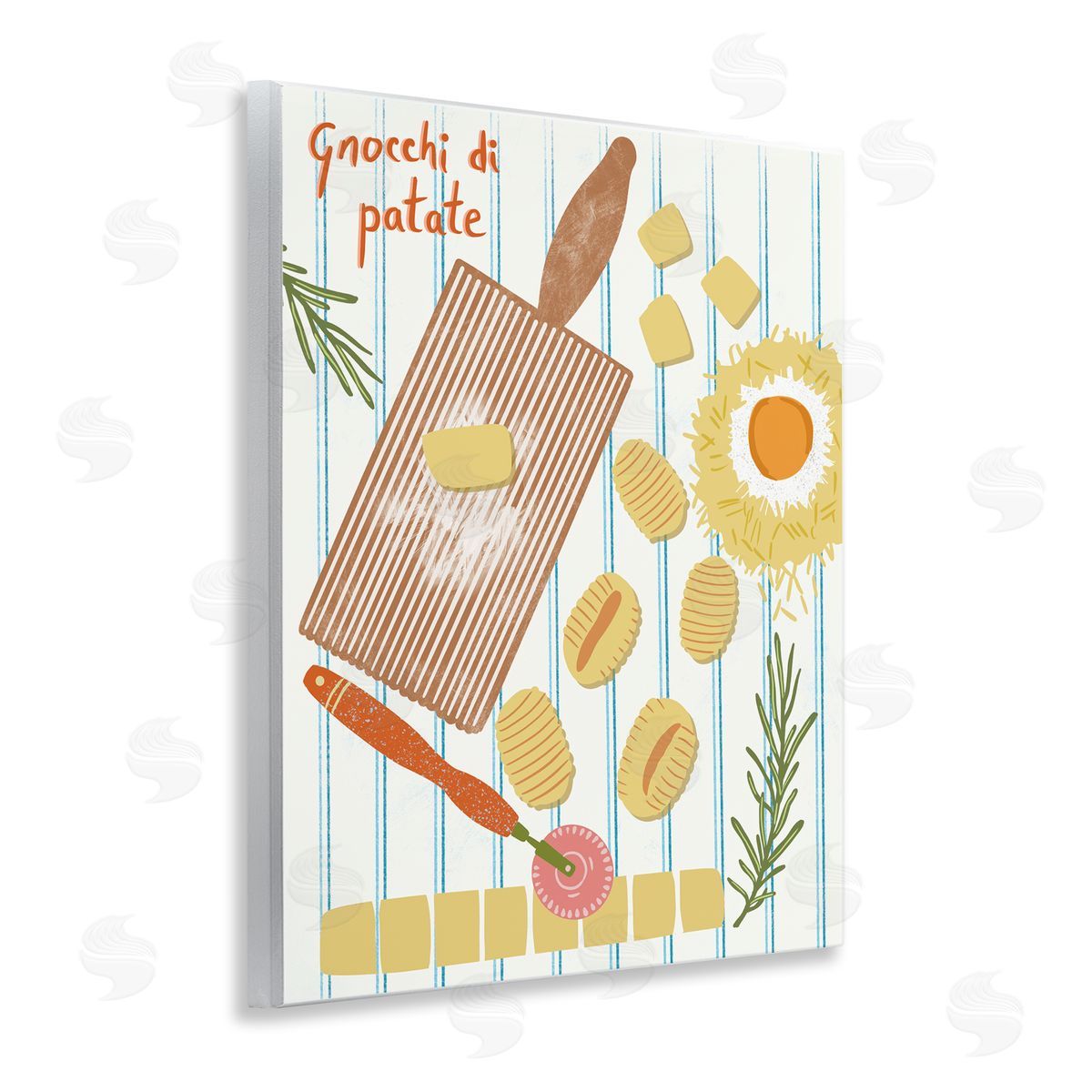 Gnocchi & Patate Meal Wood Plaque Wall Art, Home Decor by Jo Reid