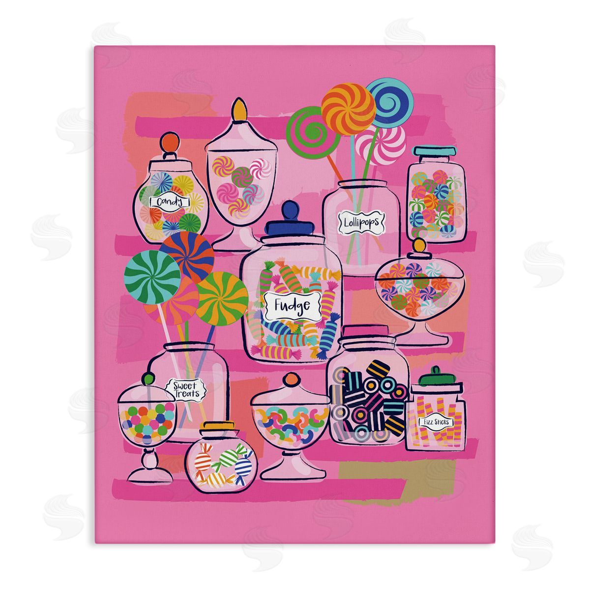 Bright Candy Jars Canvas Wall Art, Home Decor by Lisa Perry Whitebutton