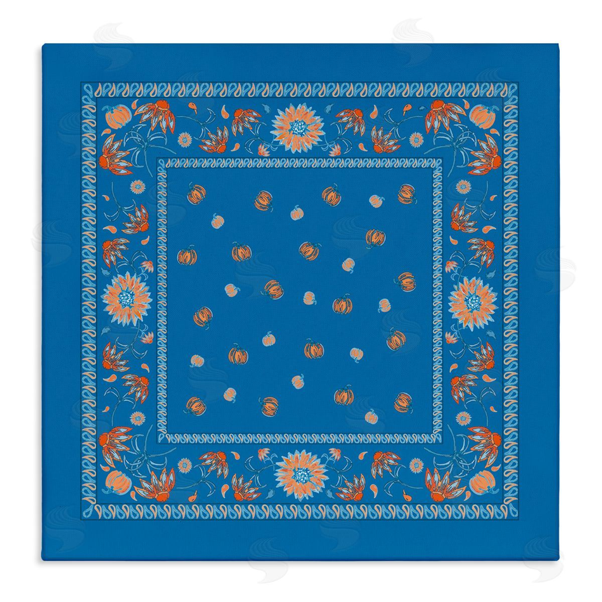 Blue Sky Harvest Pattern Canvas Wall Art, Home Decor by Safa Diab