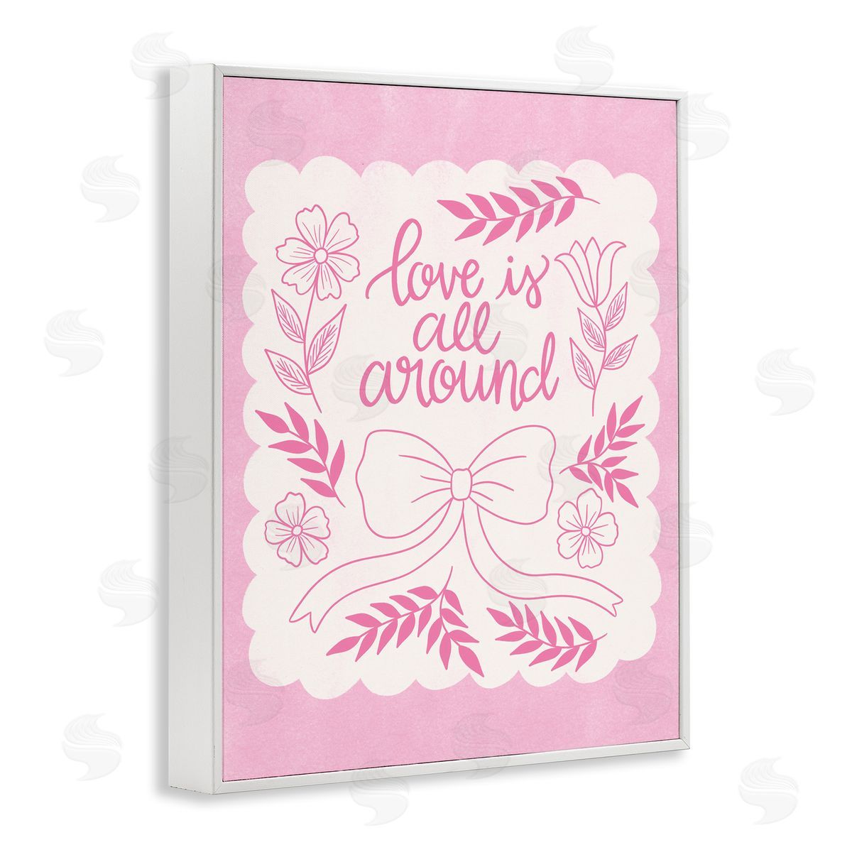 Pink Love All Around White Frame Print Wall Art, Home Decor by Taylor Shannon Designs