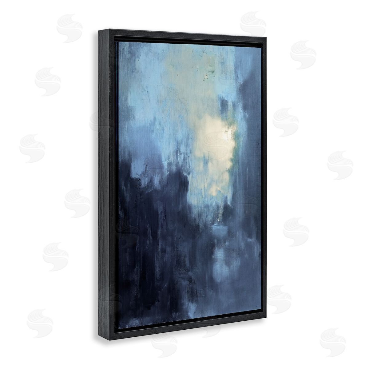 Modern Masculine Abstract Black Floating Frame Canvas Wall Art, Home Decor by Gina Kelly