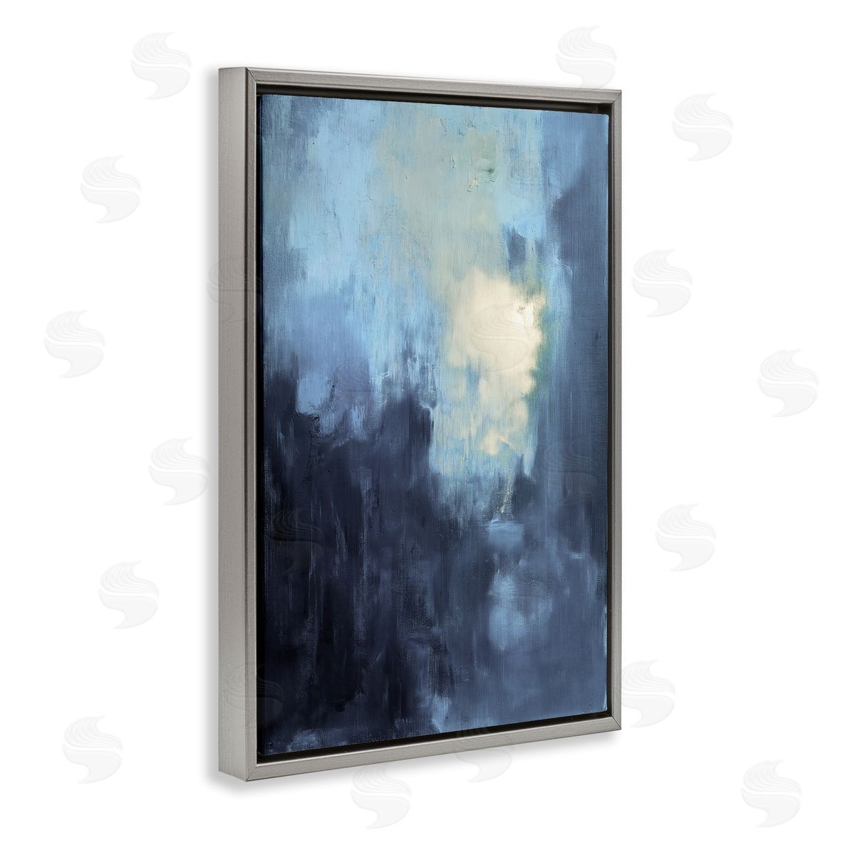 Modern Masculine Abstract Grey Floating Frame Canvas Wall Art, Home Decor by Gina Kelly