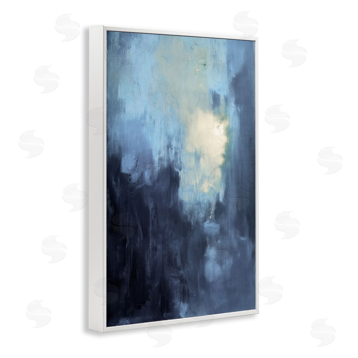 Modern Masculine Abstract White Frame Print Wall Art, Home Decor by Gina Kelly
