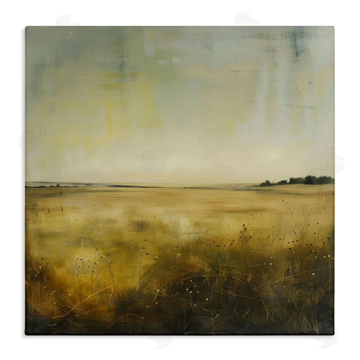 Farmhouse Field Abstraction Canvas Wall Art, Home Decor by LSR Design Studio
