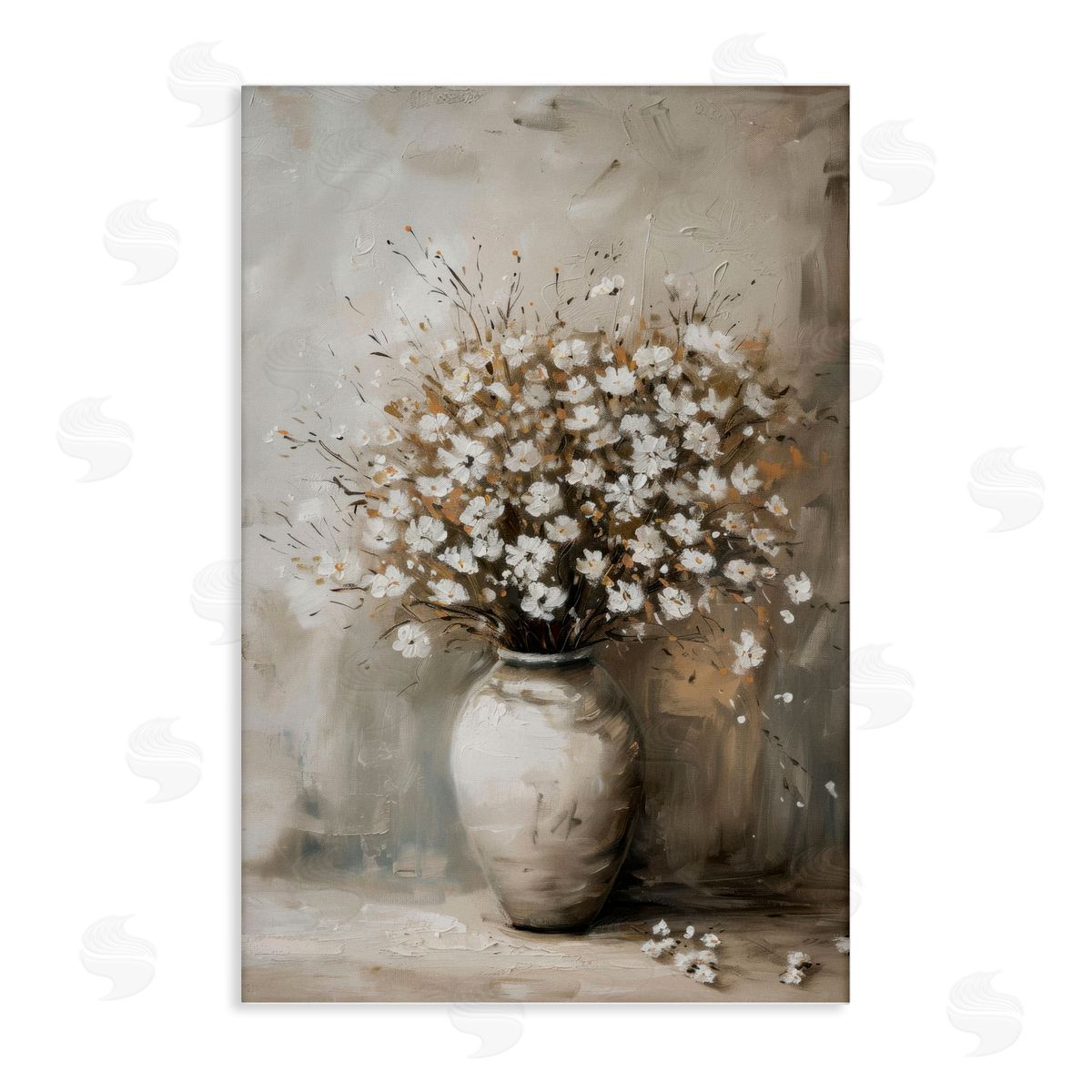 Vintage Still Life Bouquet Canvas Wall Art, Home Decor by LSR Design Studio