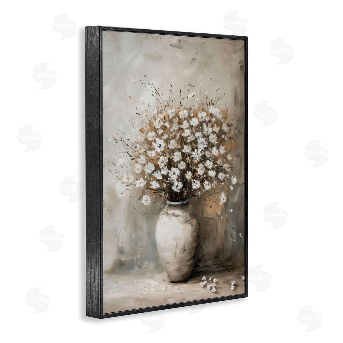Vintage Still Life Bouquet Black Frame Print Wall Art, Home Decor by LSR Design Studio