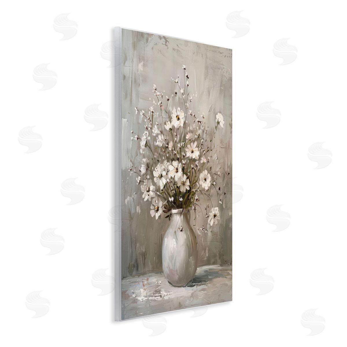 Vintage Still Life Daisies Wood Plaque Wall Art, Home Decor by LSR Design Studio