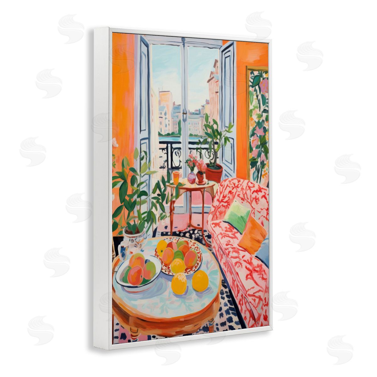 Bright Sunlit Interior White Frame Print Wall Art, Home Decor by LSR Design Studio