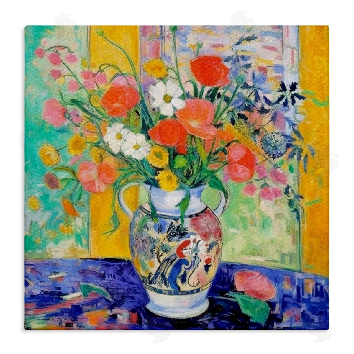 Bold Bouquet Impression Canvas Wall Art, Home Decor by LSR Design Studio
