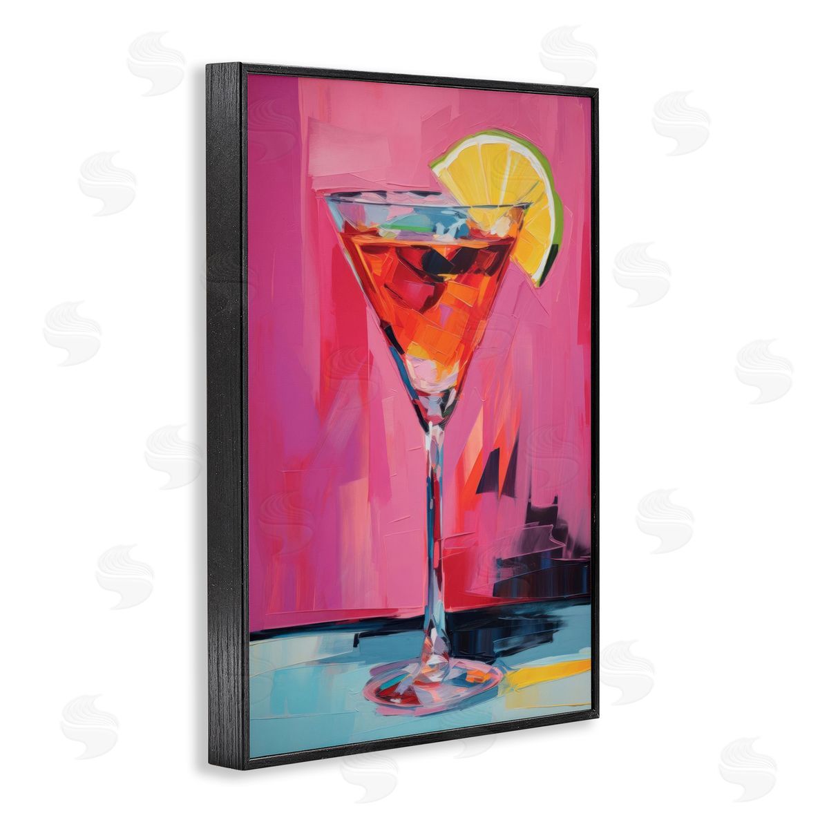 Pink Lady Cocktail Black Frame Print Wall Art, Home Decor by LSR Design Studio