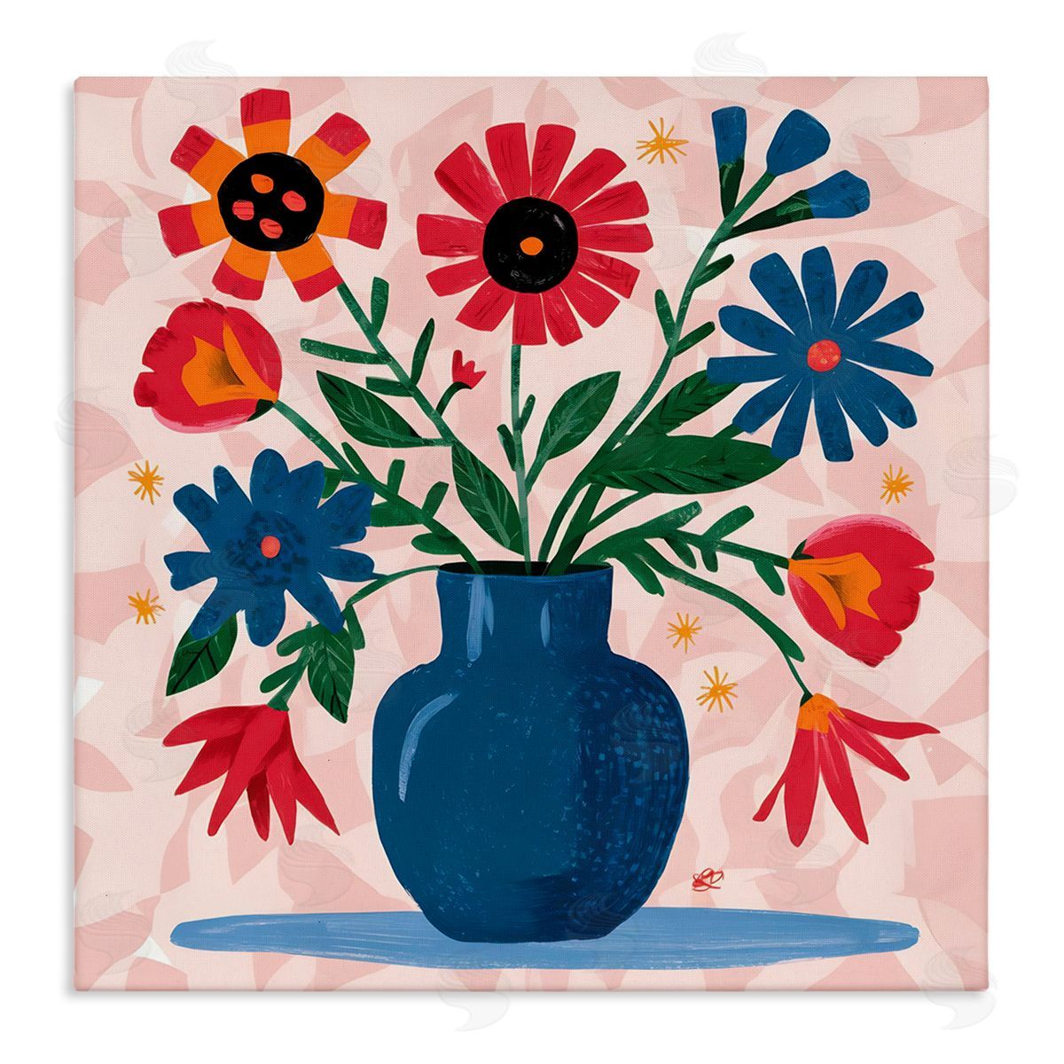 Vibrant Mixed Flowers Canvas Wall Art, Home Decor by LSR Design Studio