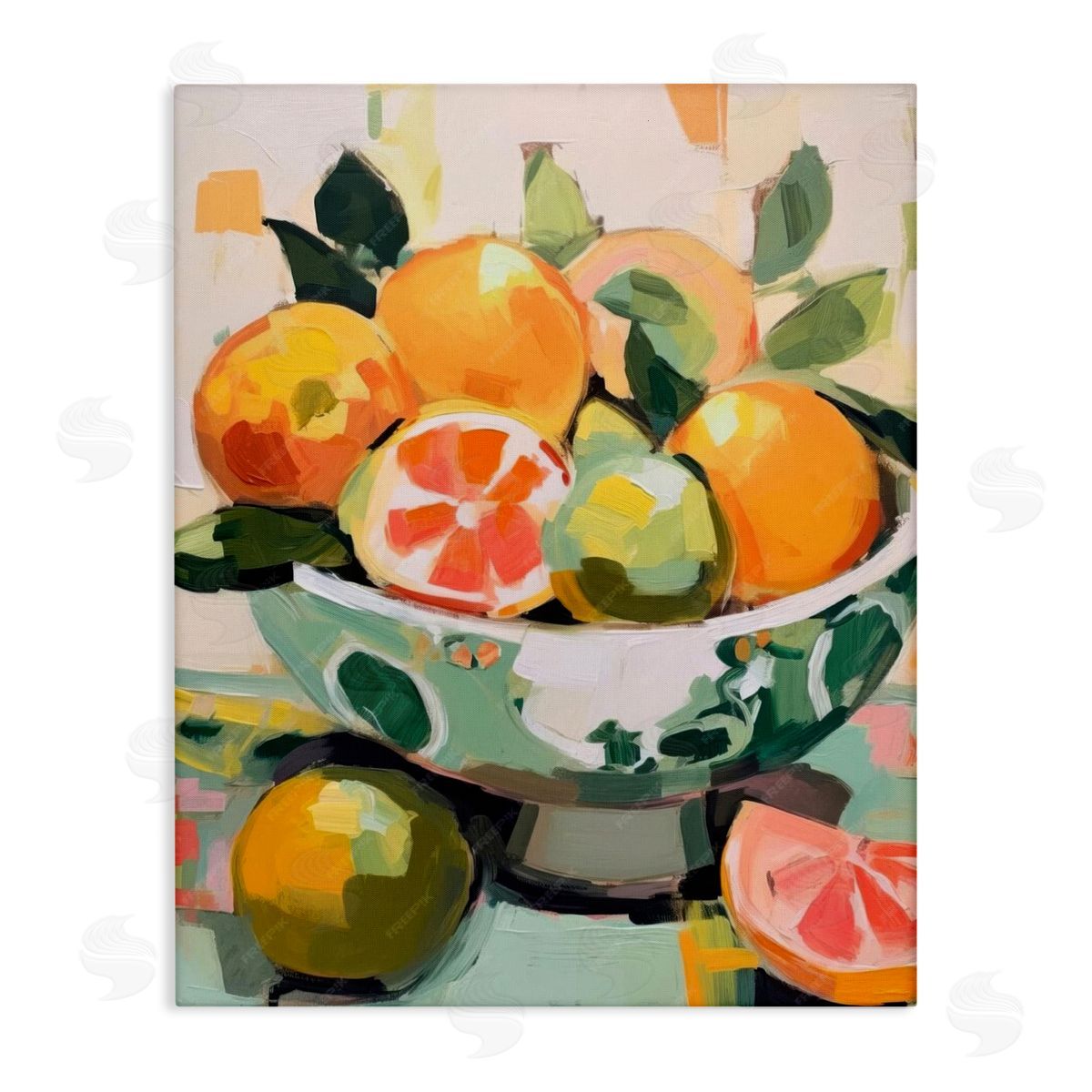 Fruit Basket Abstraction Canvas Wall Art, Home Decor by LSR Design Studio