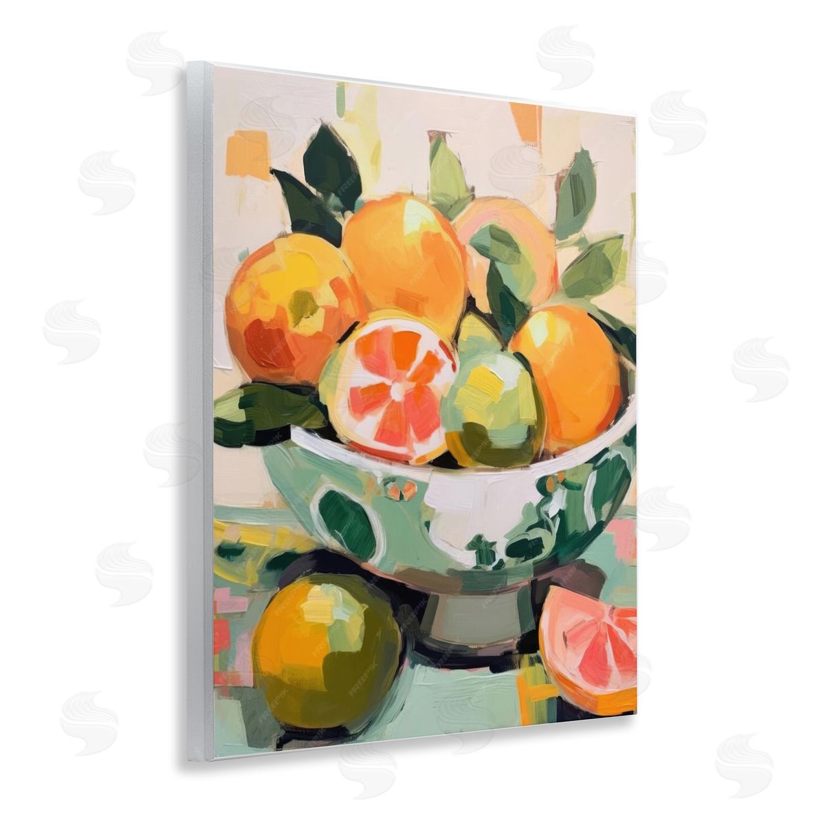 Fruit Basket Abstraction Wood Plaque Wall Art, Home Decor by LSR Design Studio