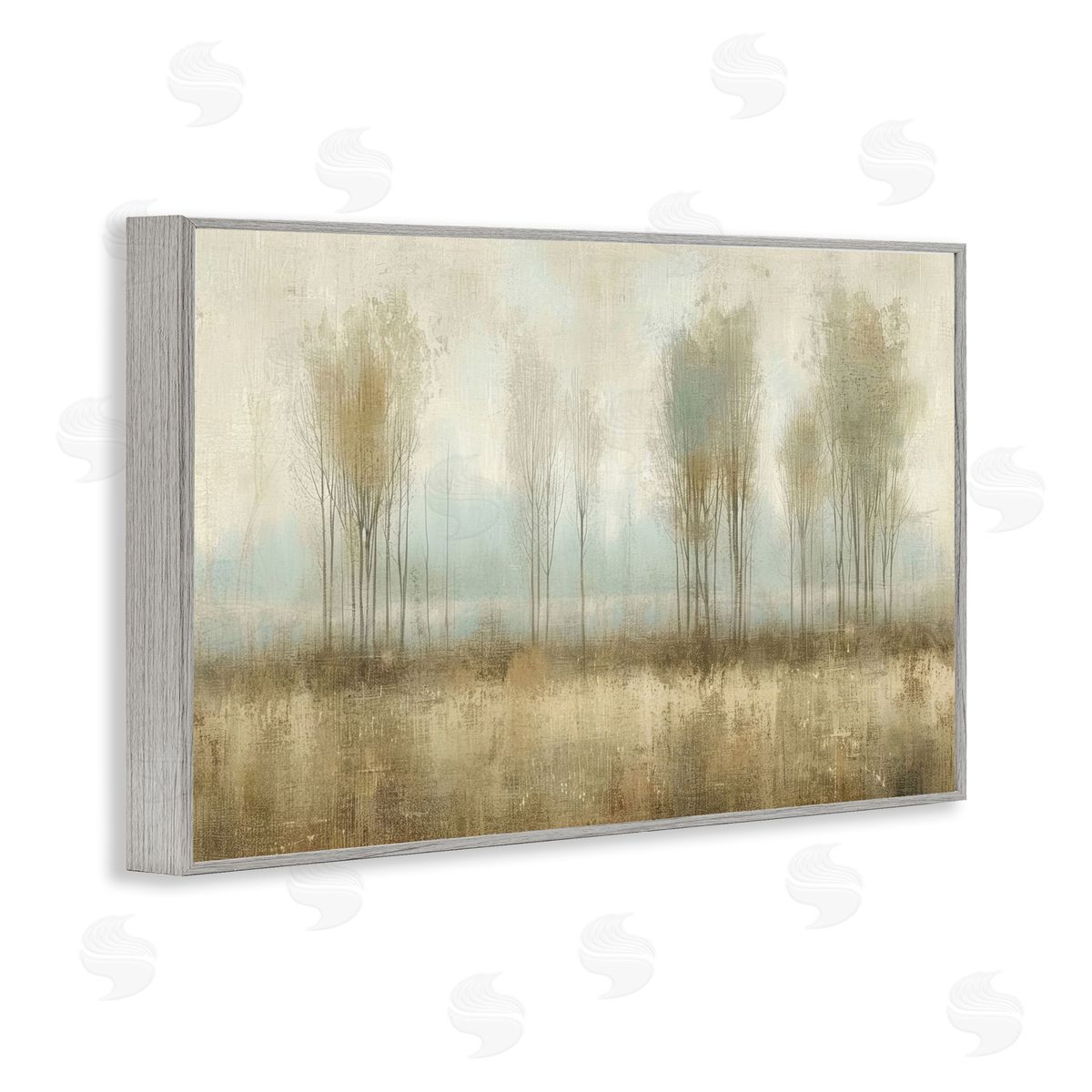 Muted Forest View Grey Frame Print Wall Art, Home Decor by LSR Design Studio