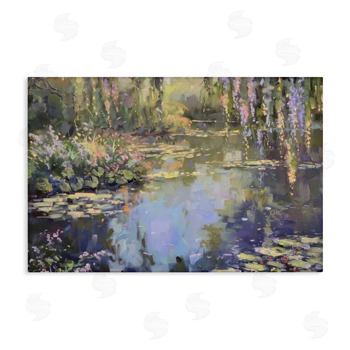 Morning on Lily Pond Canvas Wall Art, Home Decor by LSR Design Studio