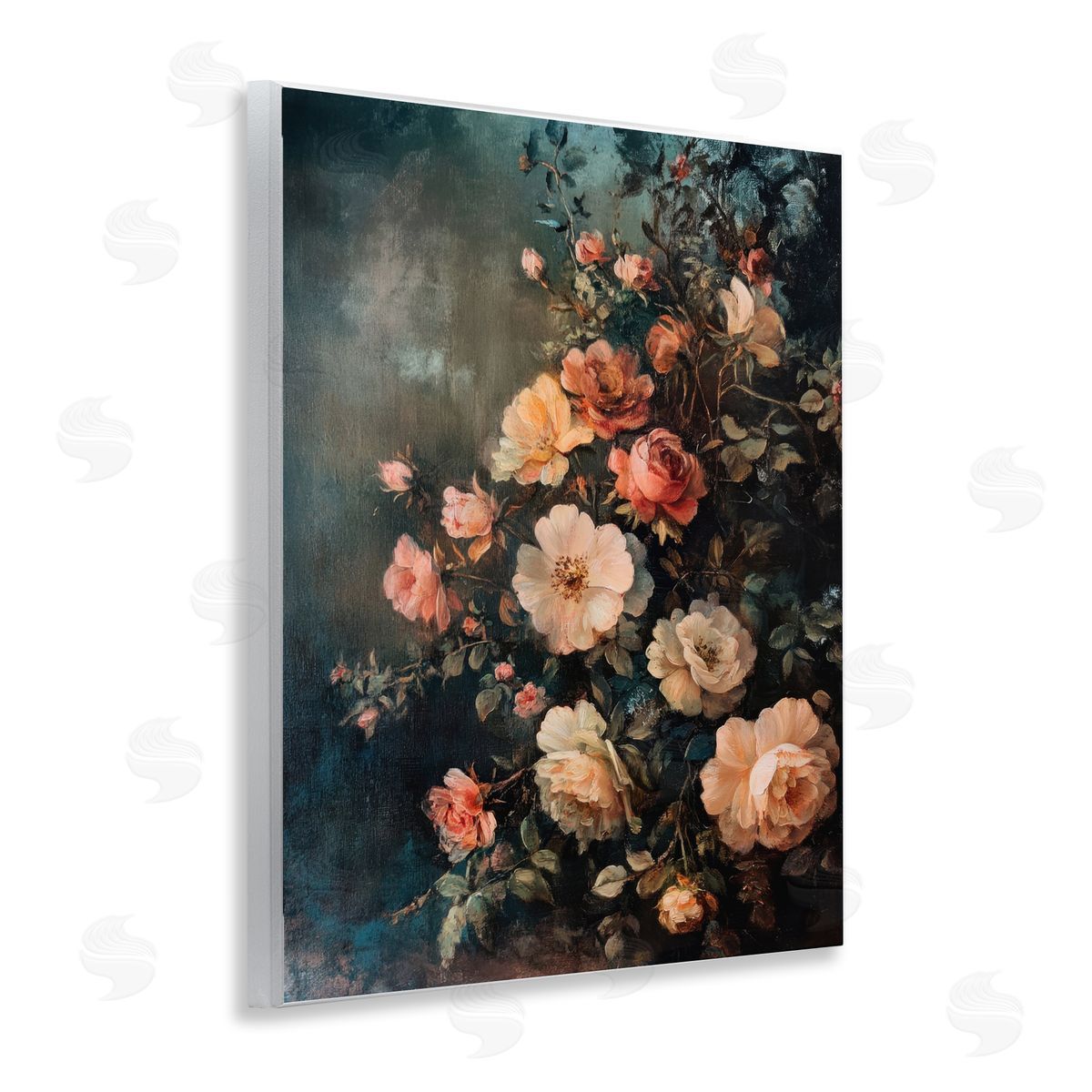 Dark Rose Florals Wood Plaque Wall Art, Home Decor by Petal Prints Design