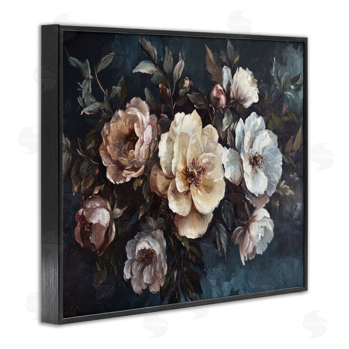 Bold Vintage Blooms Black Frame Print Wall Art, Home Decor by Petal Prints Design