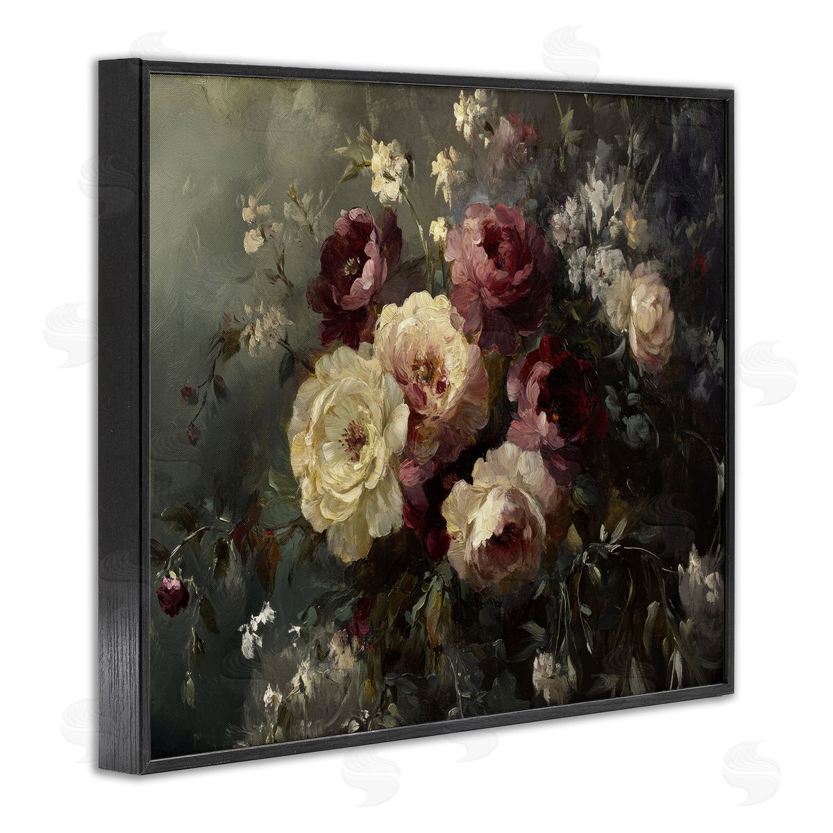Floral Decadence Bouquet Black Frame Print Wall Art, Home Decor by Petal Prints Design