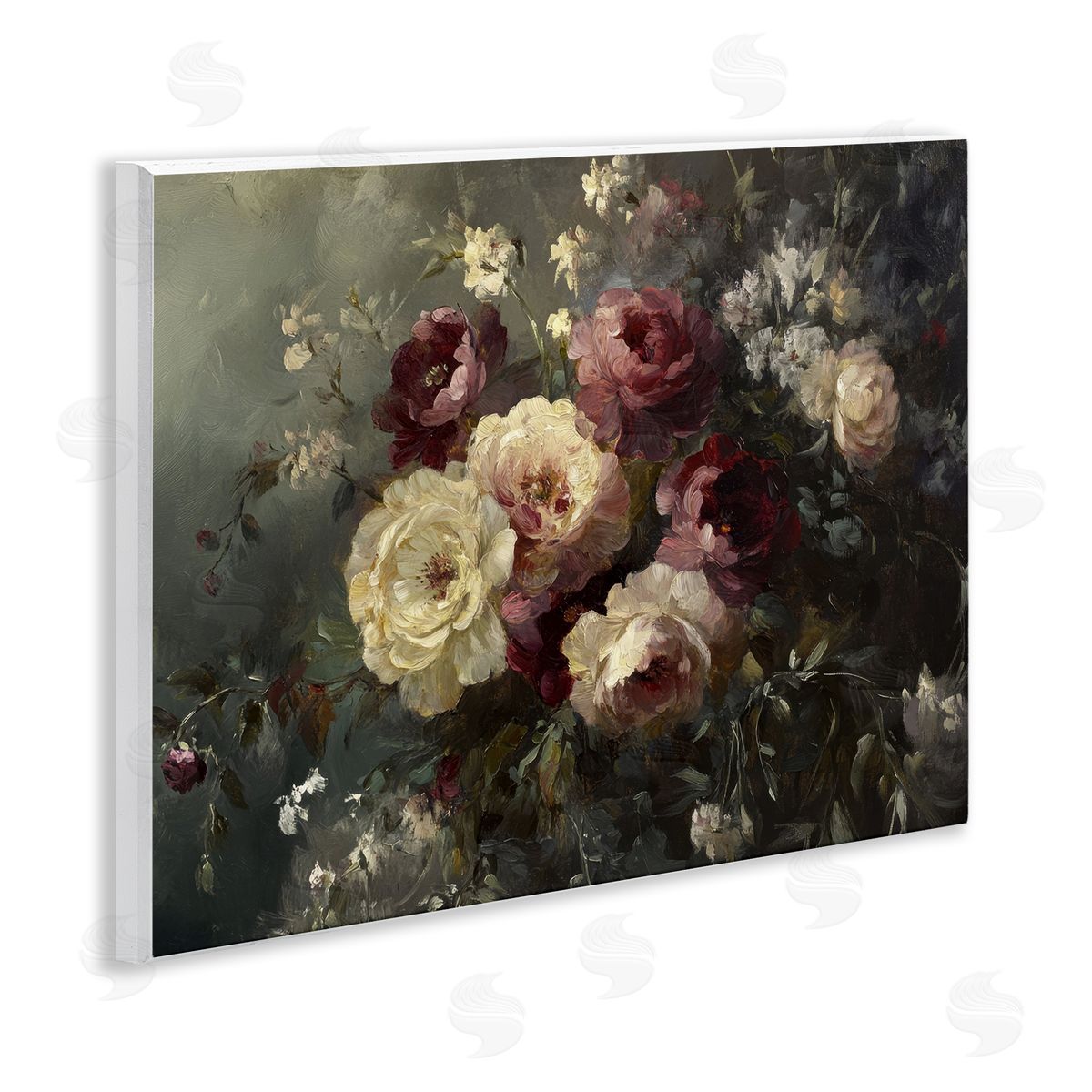 Floral Decadence Bouquet Wood Plaque Wall Art, Home Decor by Petal Prints Design
