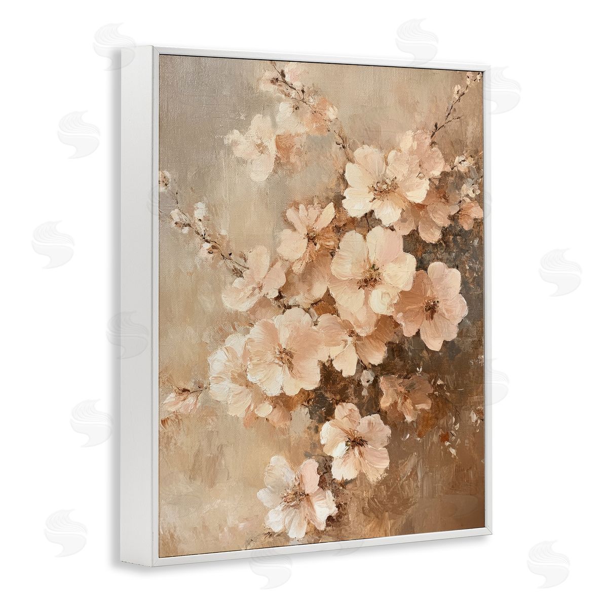 Blooming Cherry Blossoms White Frame Print Wall Art, Home Decor by Petal Prints Design