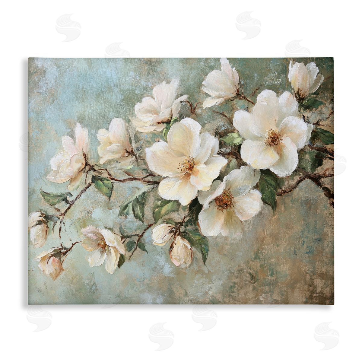 In Bloom Flower Branch Canvas Wall Art, Home Decor by Petal Prints Design