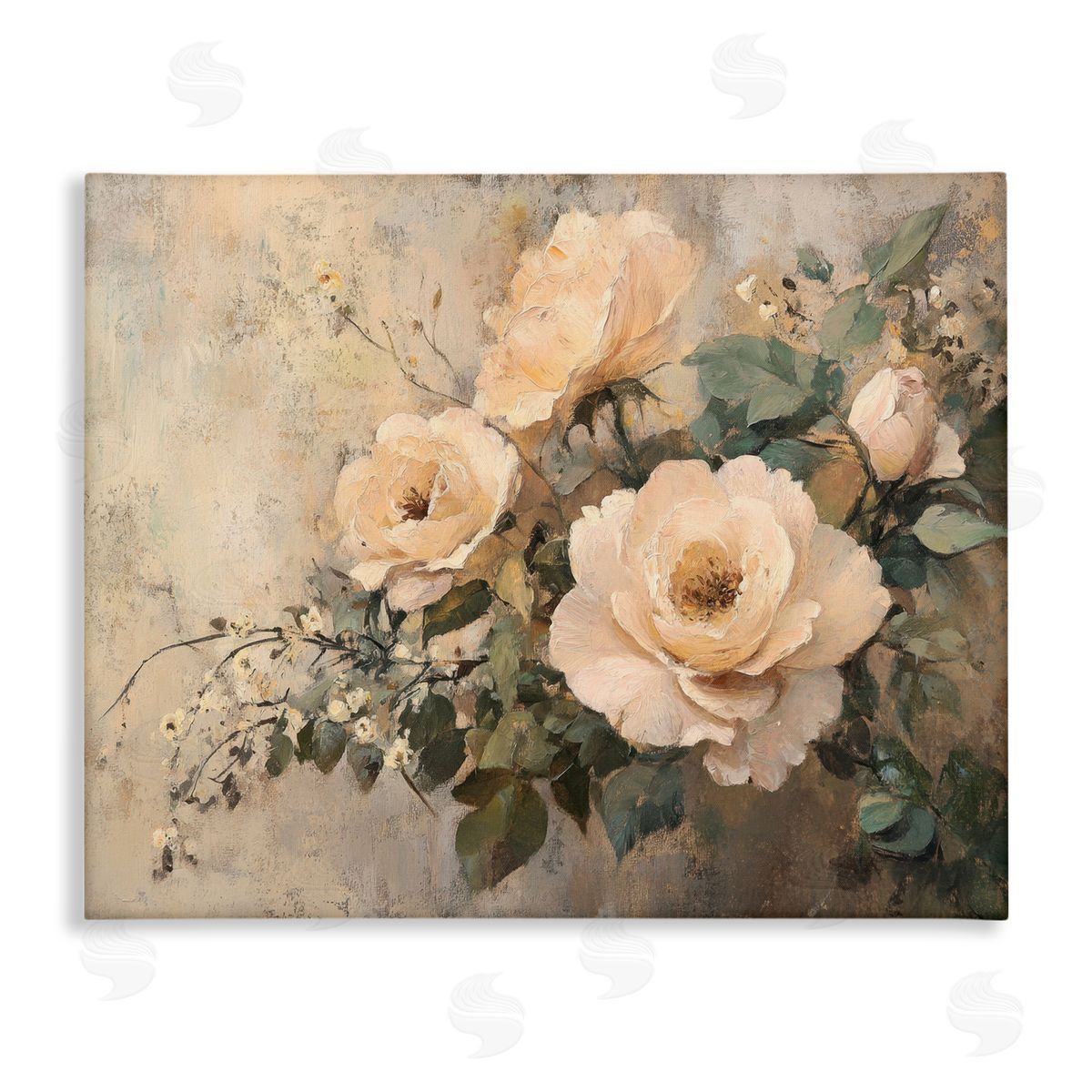 Blush Roses Blooming Canvas Wall Art, Home Decor by Petal Prints Design