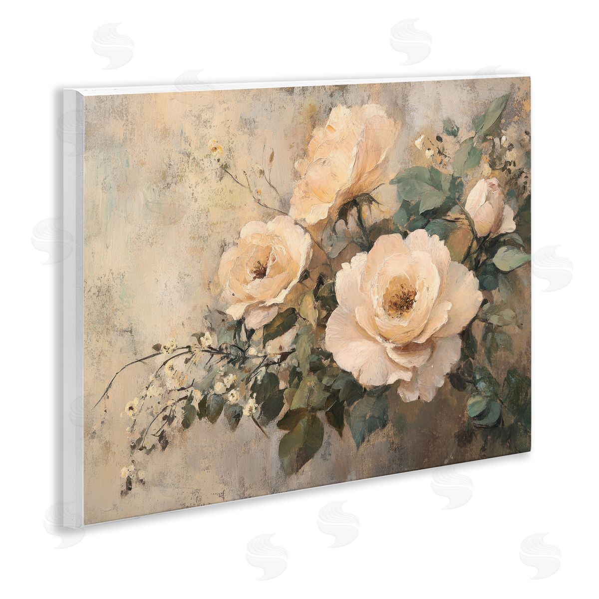Blush Roses Blooming Wood Plaque Wall Art, Home Decor by Petal Prints Design