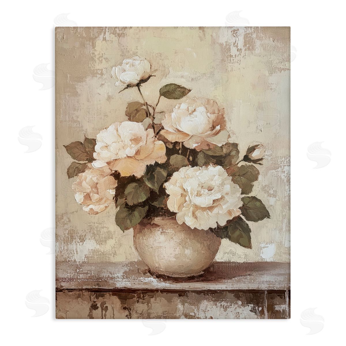 Lovely Cottage Bouquet Canvas Wall Art, Home Decor by Petal Prints Design