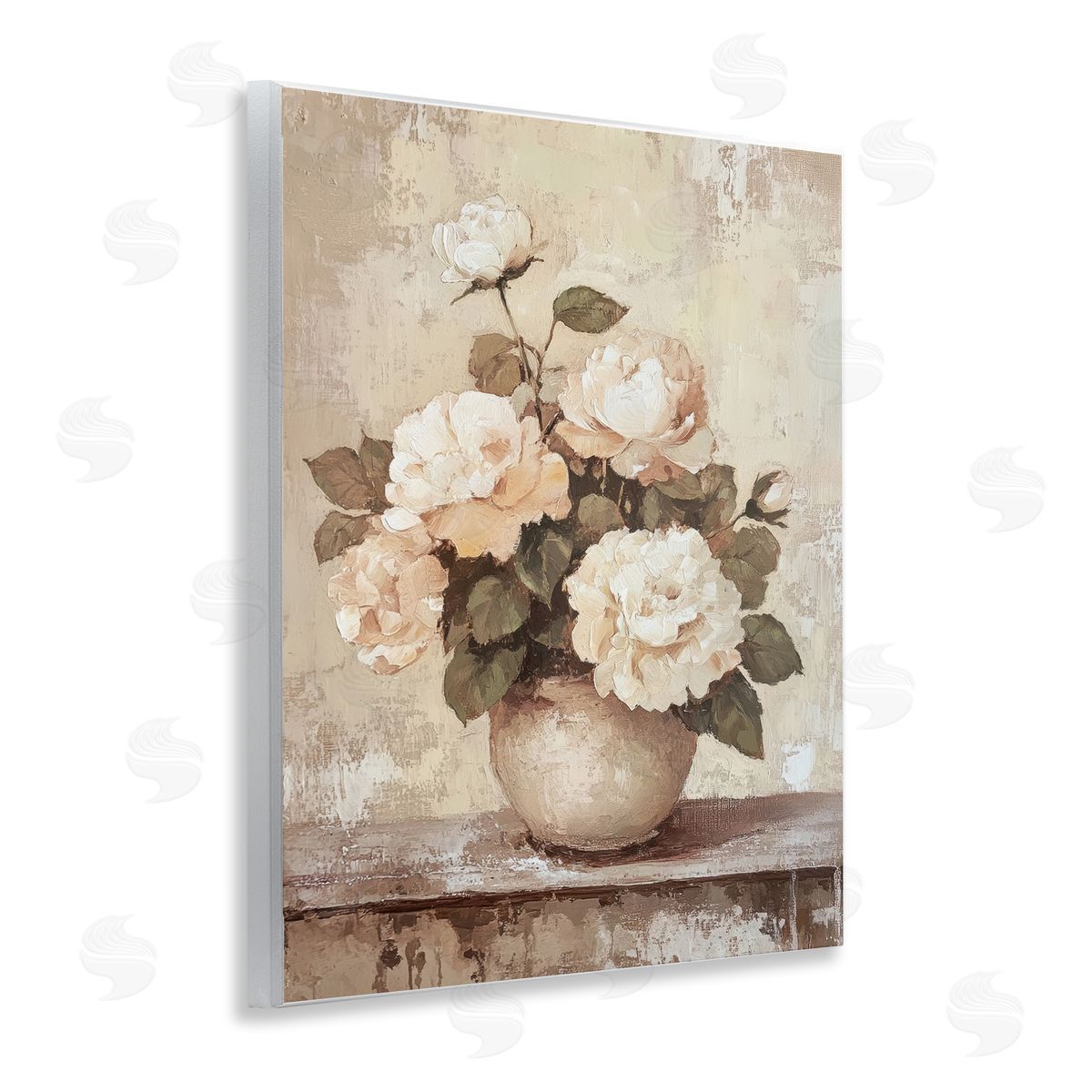 Lovely Cottage Bouquet Wood Plaque Wall Art, Home Decor by Petal Prints Design