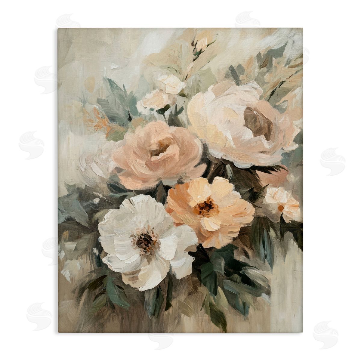 Brushed Spring Bouquet Canvas Wall Art, Home Decor by Petal Prints Design