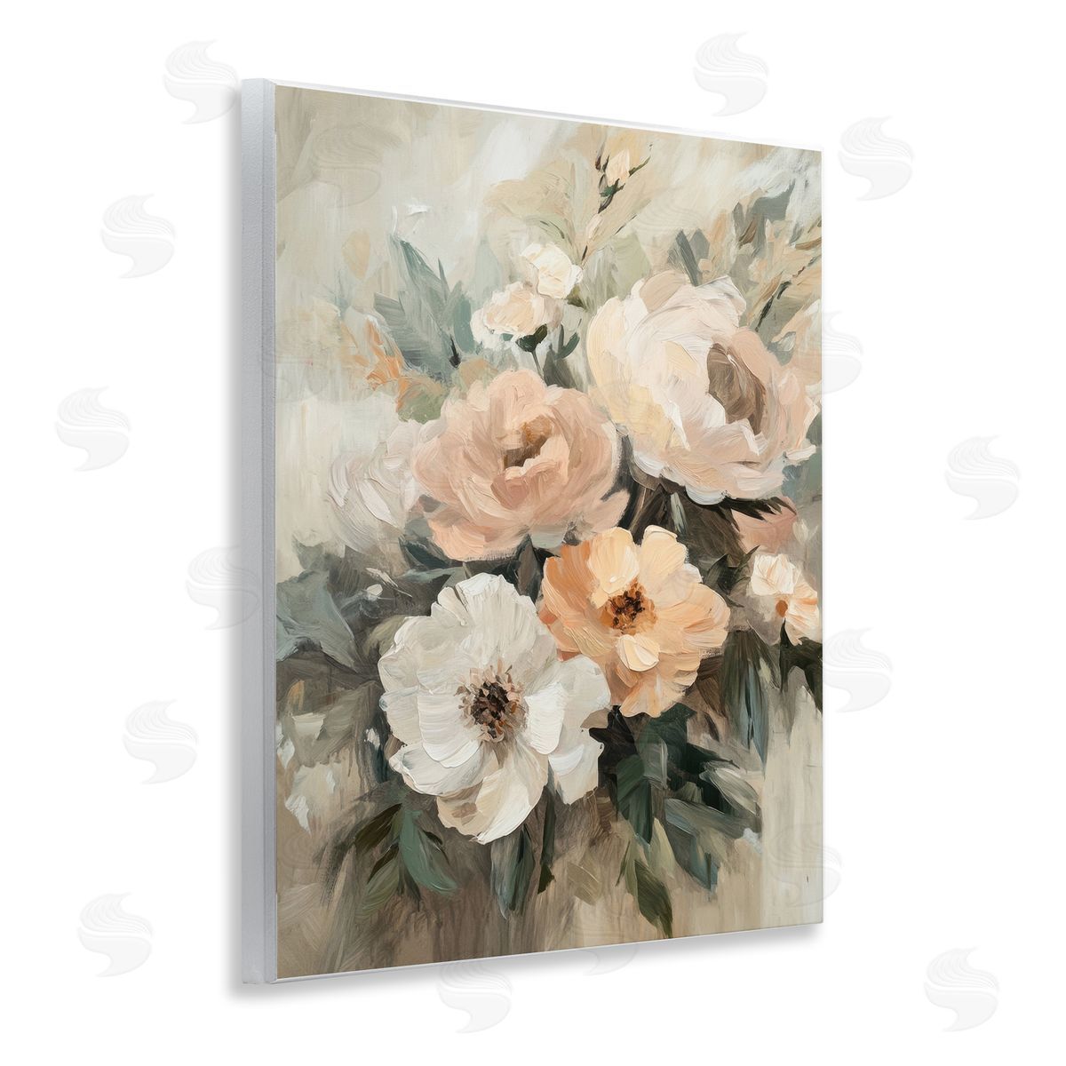Brushed Spring Bouquet Wood Plaque Wall Art, Home Decor by Petal Prints Design