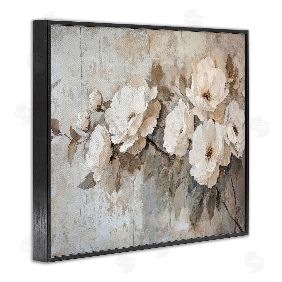Summer Daze Blossoms Black Frame Print Wall Art, Home Decor by Petal Prints Design