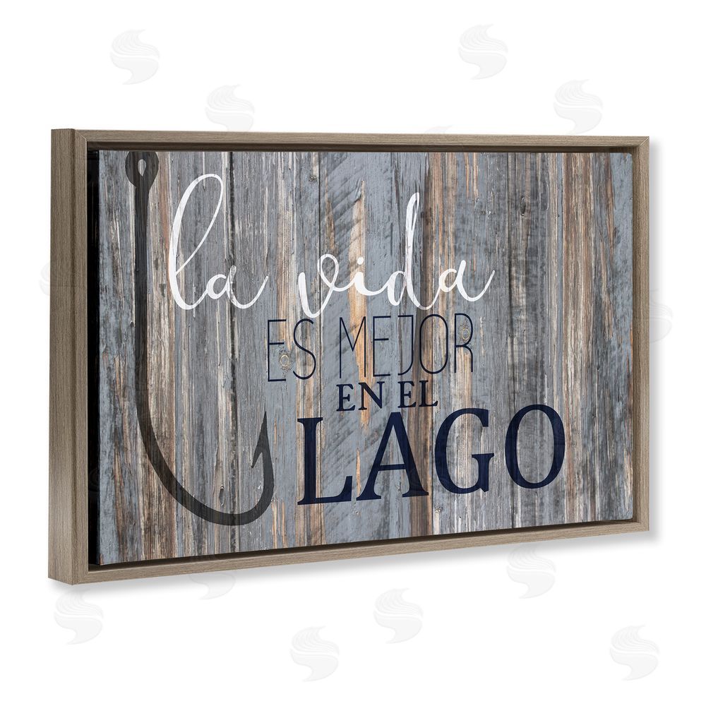 Kim Allen Mejor en el Lago Azul Brown Floating Frame Canvas Wall Art Print
